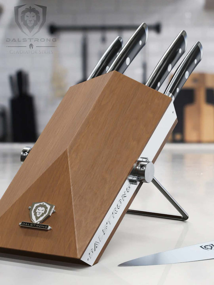 5-Piece Knife Set with Modular Block | Gladiator Series | Knives NSF Certified | Dalstrong © 10