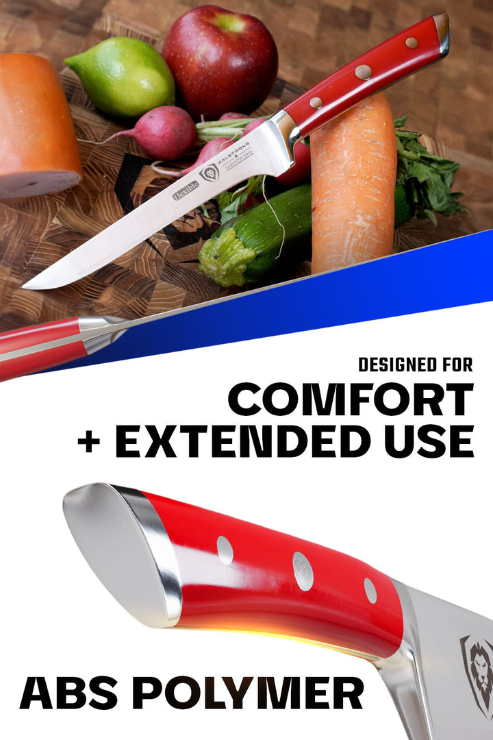 Boning Knife 6" | Crimson Red ABS Handle | Gladiator Series | NSF Certified | Dalstrong ©