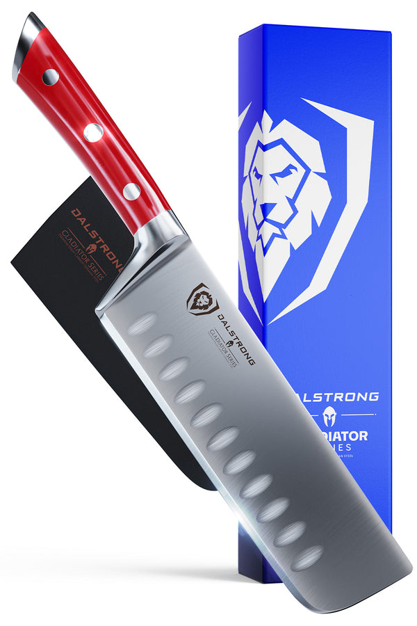 Nakiri Vegetable Knife 7" Crimson ABS Handle Gladiator Series NSF Certified ©
