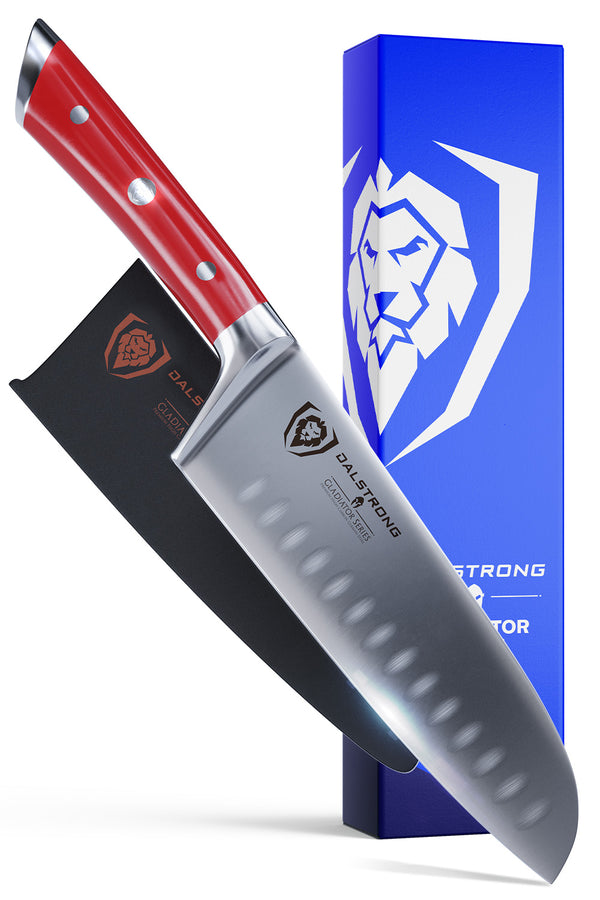 Santoku Knife 7" Crimson ABS Handle Gladiator Series NSF Certified ©