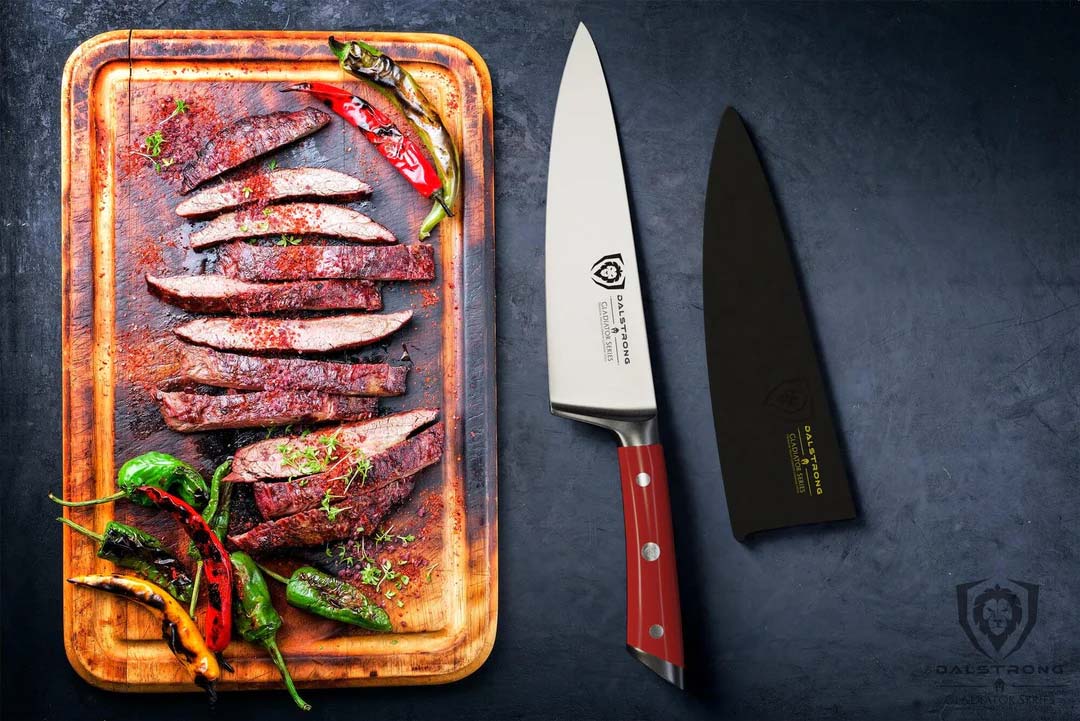 Chef's Knife 8" | Crimson Red Handle | Gladiator Series | NSF Certified | Dalstrong © 10