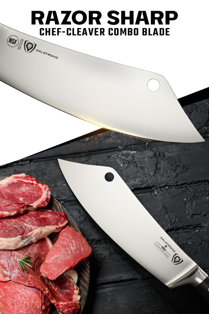 Chef's Knife & Cleaver Hybrid 8" | The Crixus | Gladiator Series | NSF Certified | Dalstrong ©