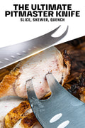BBQ & Pitmaster Meat Knife 8" with Forked Tip & Bottle Opener