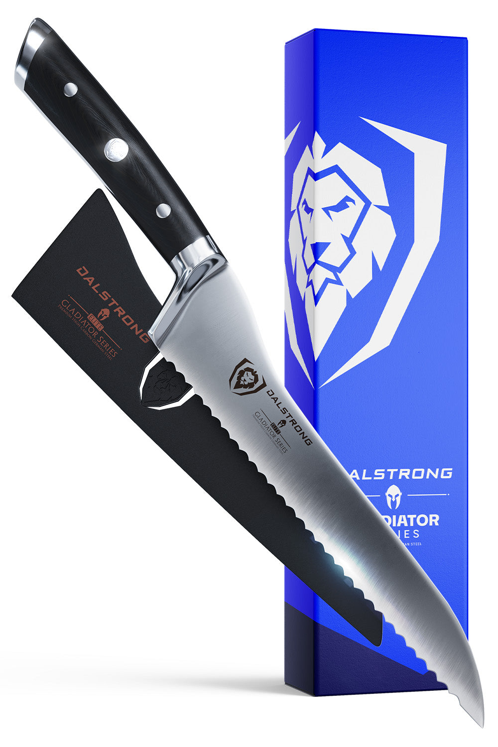 Serrated Offset Bread & Deli Knife 8" | Gladiator Series | NSF Certified | Dalstrong ©