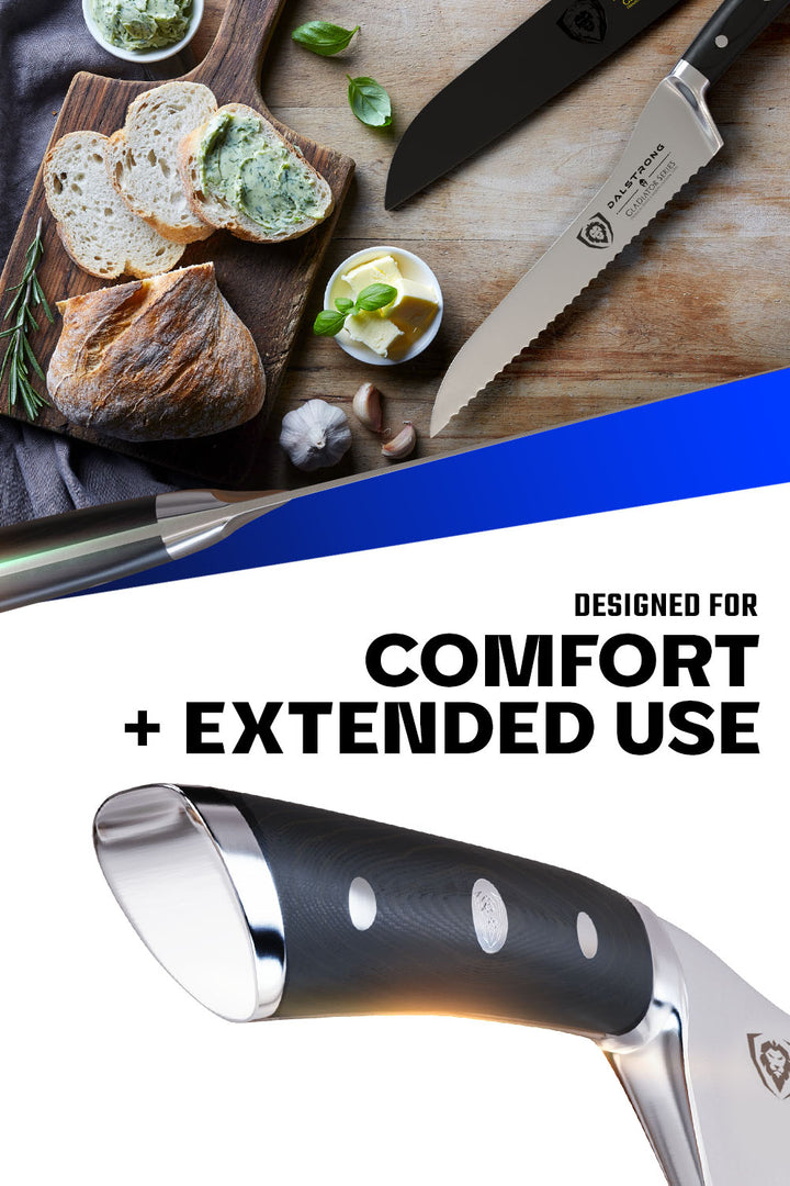 Serrated Offset Bread & Deli Knife 8" | Gladiator Series | NSF Certified | Dalstrong © 4