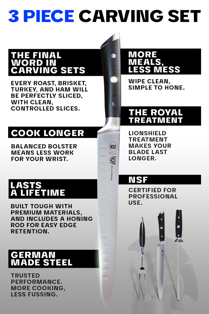 Carving Knife & Fork Set 9" | Gladiator Series | NSF Certified | Dalstrong © 5