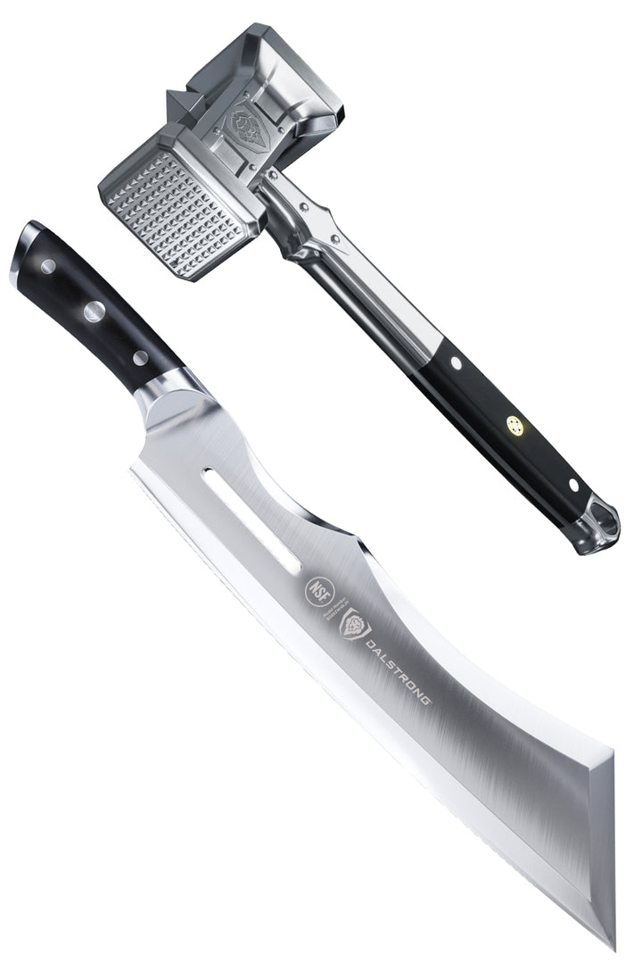 The Gladiator Bundle | 14" Annihilator Meat Cleaver with Stand + 15" Meat Tenderizer