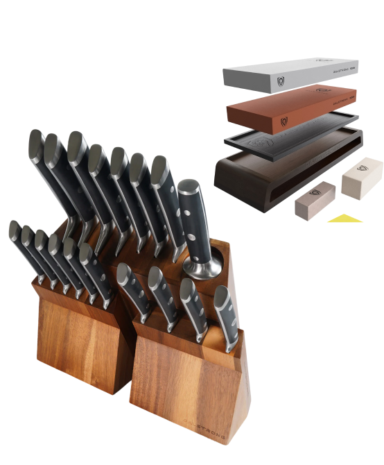 The Gladiator Bundle |  18-Piece Colossal Knife Set + Premium Whetstone Kit