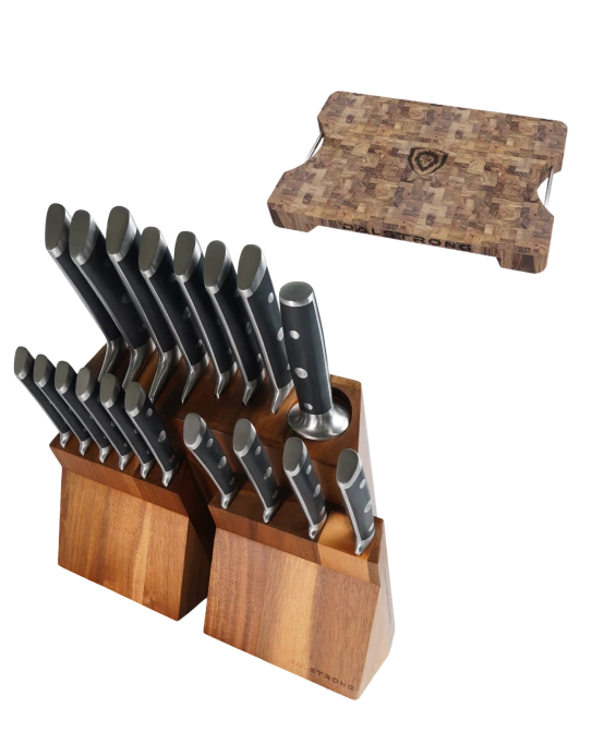 Dalstrong _ The Gladiator Bundle |  18-Piece Colossal Knife Set + Lionswood Teak Cutting Board _ 1