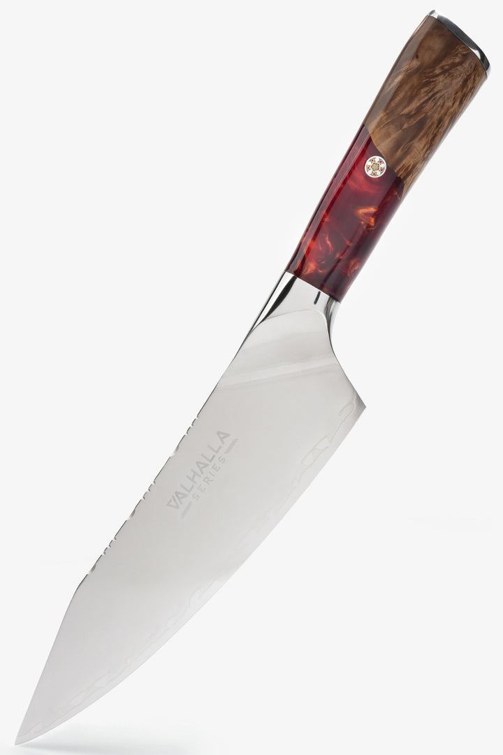 Chef's Knife 8" | Blood Raider Red Handle | Valhalla Series | Dalstrong ©