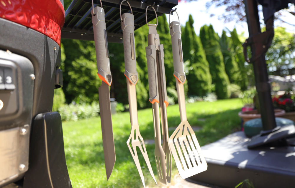 Long Katalyst tools working over a charcoal grill