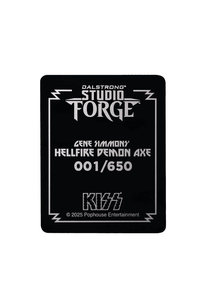 KISS™ x StudioForge™ | Gene Simmons' HELLFIRE DEMON AXE | 7.5” Collector’s Meat Axe & Display Stand