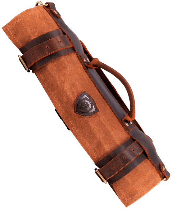 12oz Heavy Duty Canvas & Leather | Desert Drifter Brown | Nomad Knife Roll | Dalstrong ©