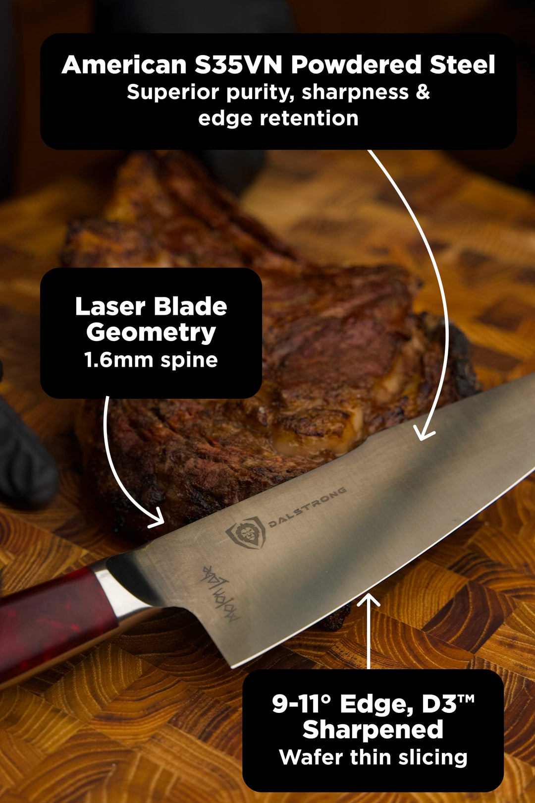 Spartan Ghost Bundle | 8" Chef Knife + 4" Paring Knife + 7" Santoku Knife