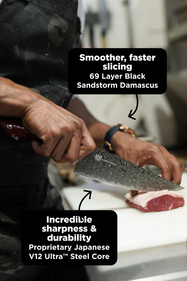 Scorpion Hellfire Bundle | 8" Chef's Knife + 4" Paring Knife + 11" Slicer Knife