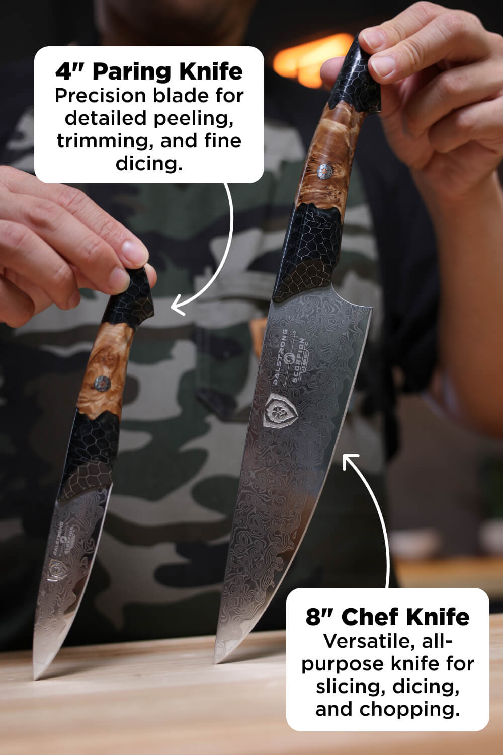 2 Piece Set | Chef Knife & Paring Knife | The Scorpion Series | Venom Edition | Dalstrong ©