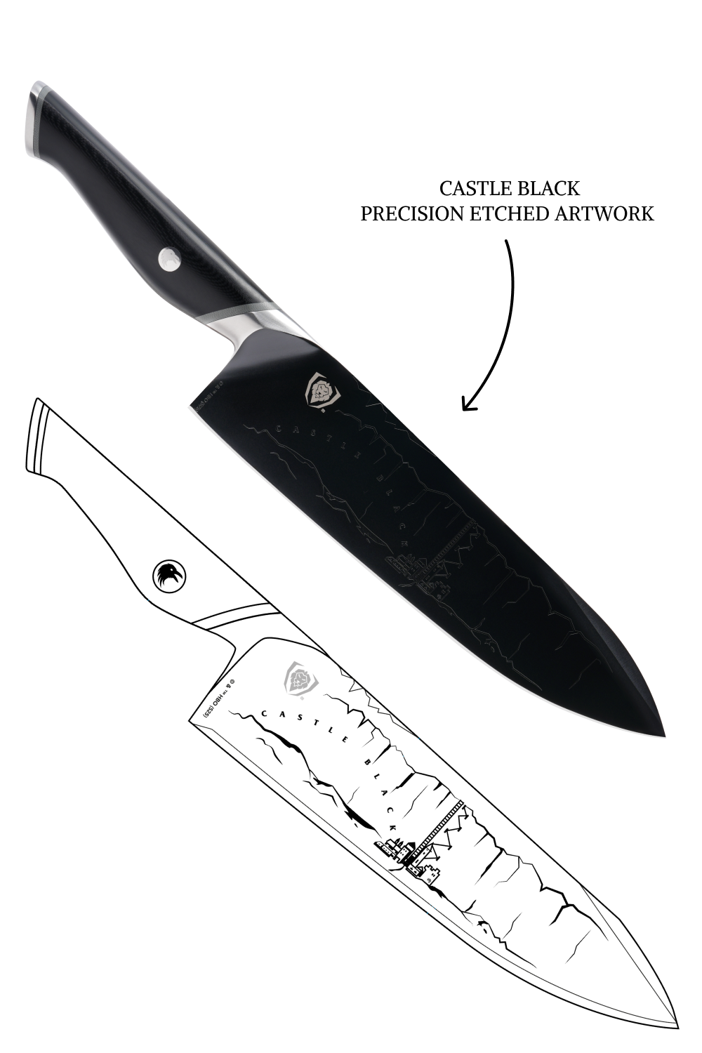 Chef Knife 8" | Game of Thrones™ Edition | Night's Watch™ | Dalstrong © - 11