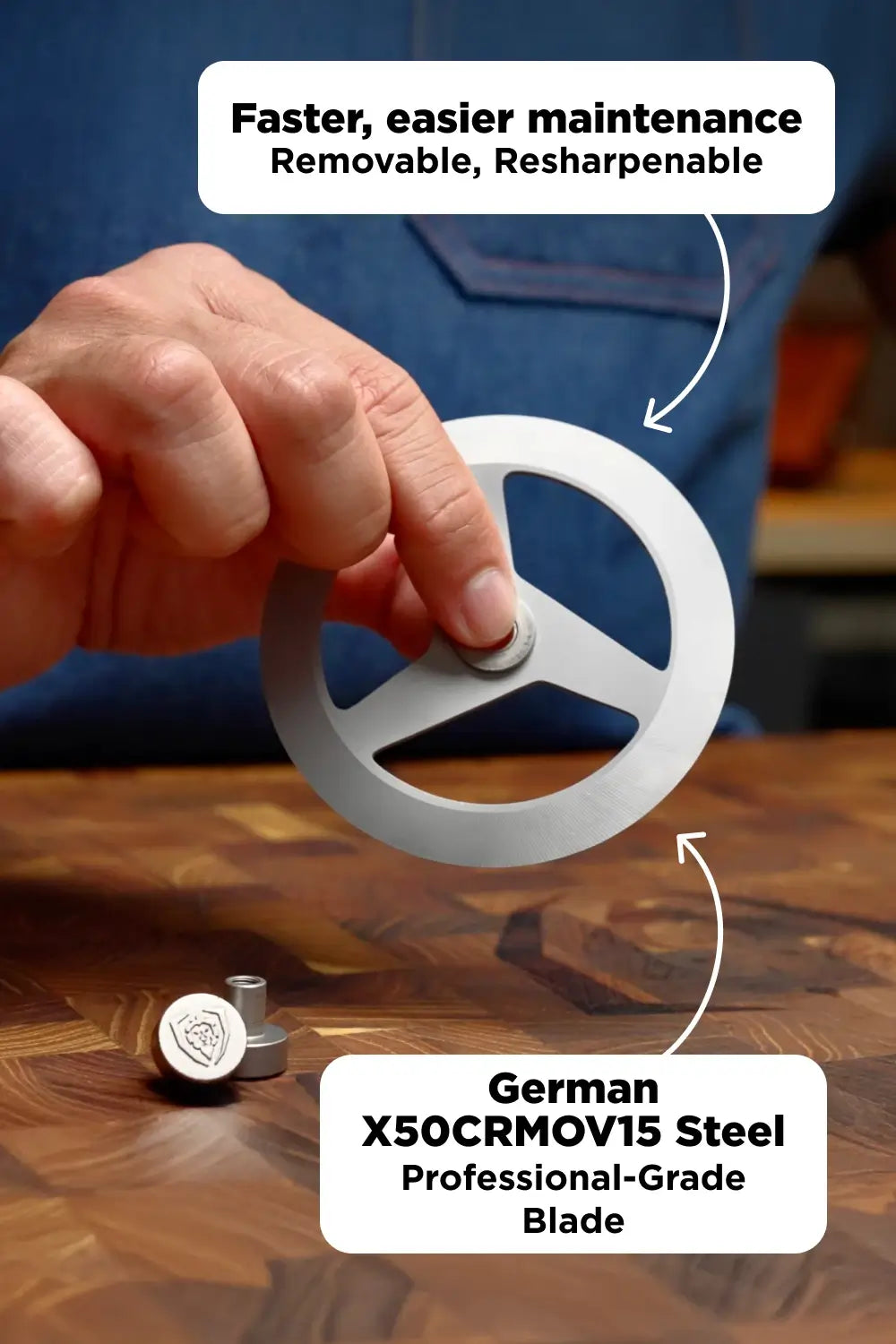 Pizza Wheel & Cutter | Olive Wood Handle | Wheel Series | Dalstrong © 8