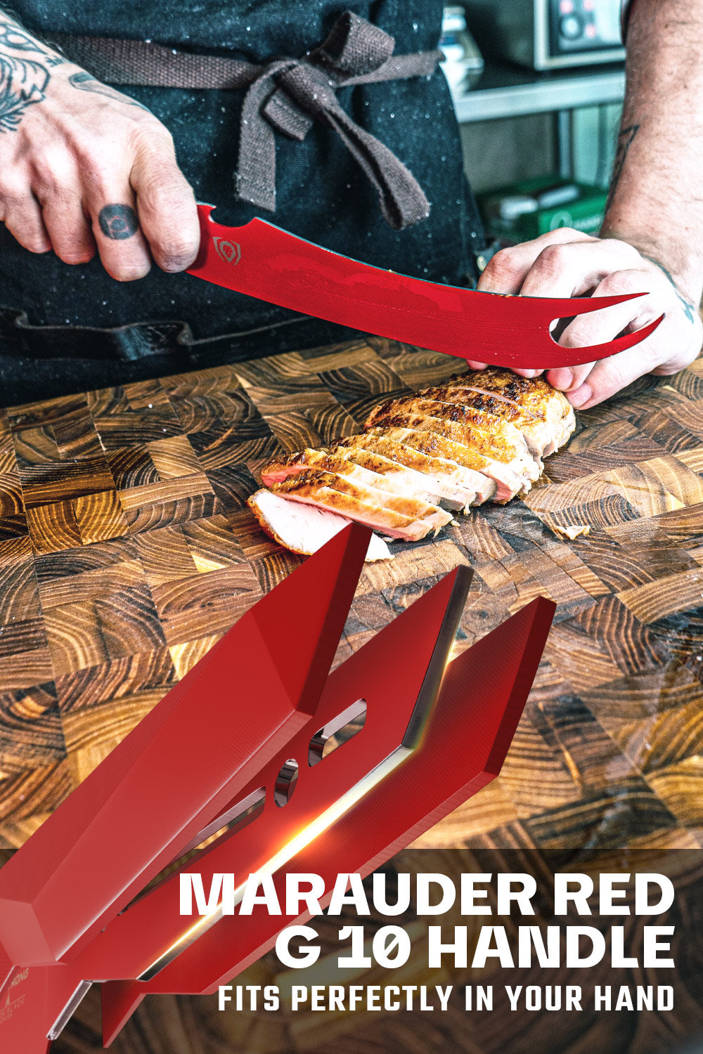 BBQ Pitmaster & Meat Knife 9" | Shadow Black Series | RED Edition | Dalstrong ©