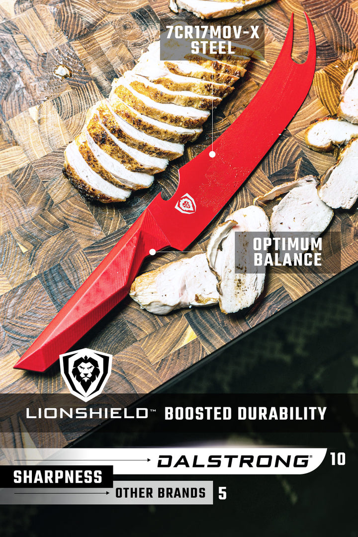 BBQ Pitmaster & Meat Knife 9" | Shadow Black Series | RED Edition | Dalstrong ©