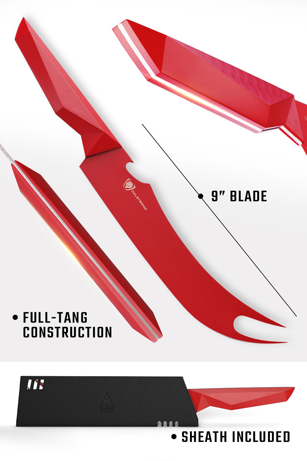 BBQ Pitmaster & Meat Knife 9" | Shadow Black Series | RED Edition | Dalstrong ©