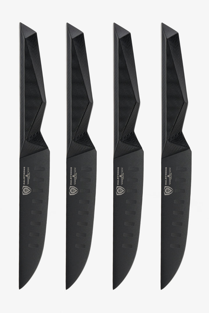 4-Piece Steak Knife Set | Shadow Black Series | NSF Certified | Dalstrong © 2