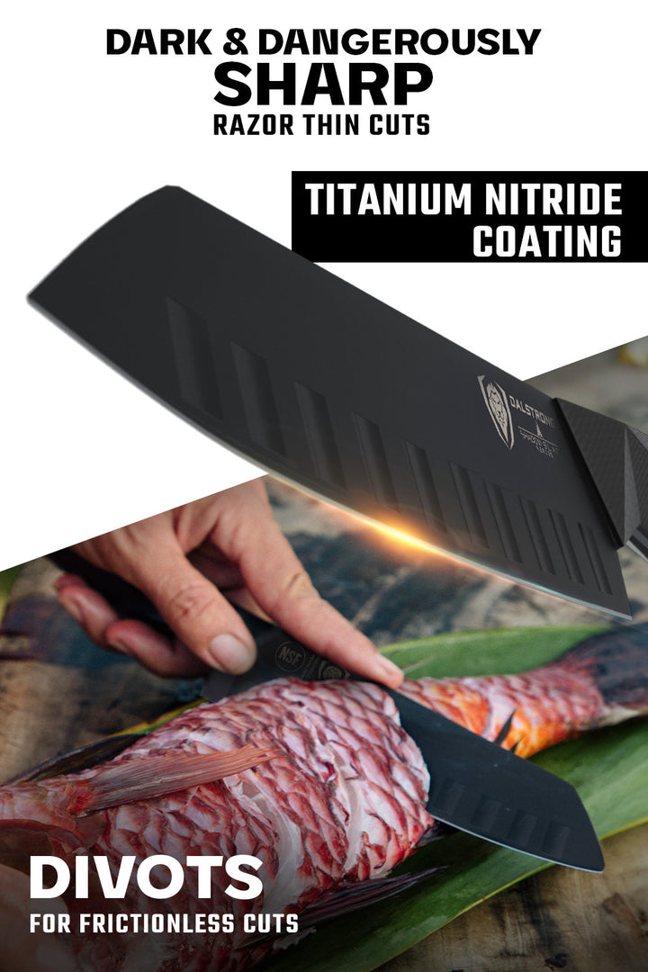 Santoku Knife 7" | Shadow Black Series | NSF Certified | Dalstrong © 3