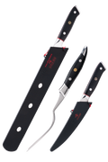 Slicing Knife 12" + Fillet Knife 6" + Meat Fork