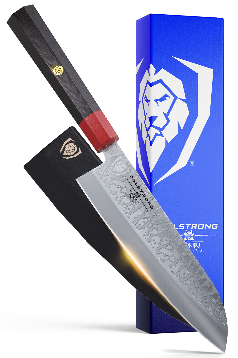 Santoku Knife 7" | Double Bevel | Black Acacia Wood Sheath | Ronin Series | Dalstrong ©