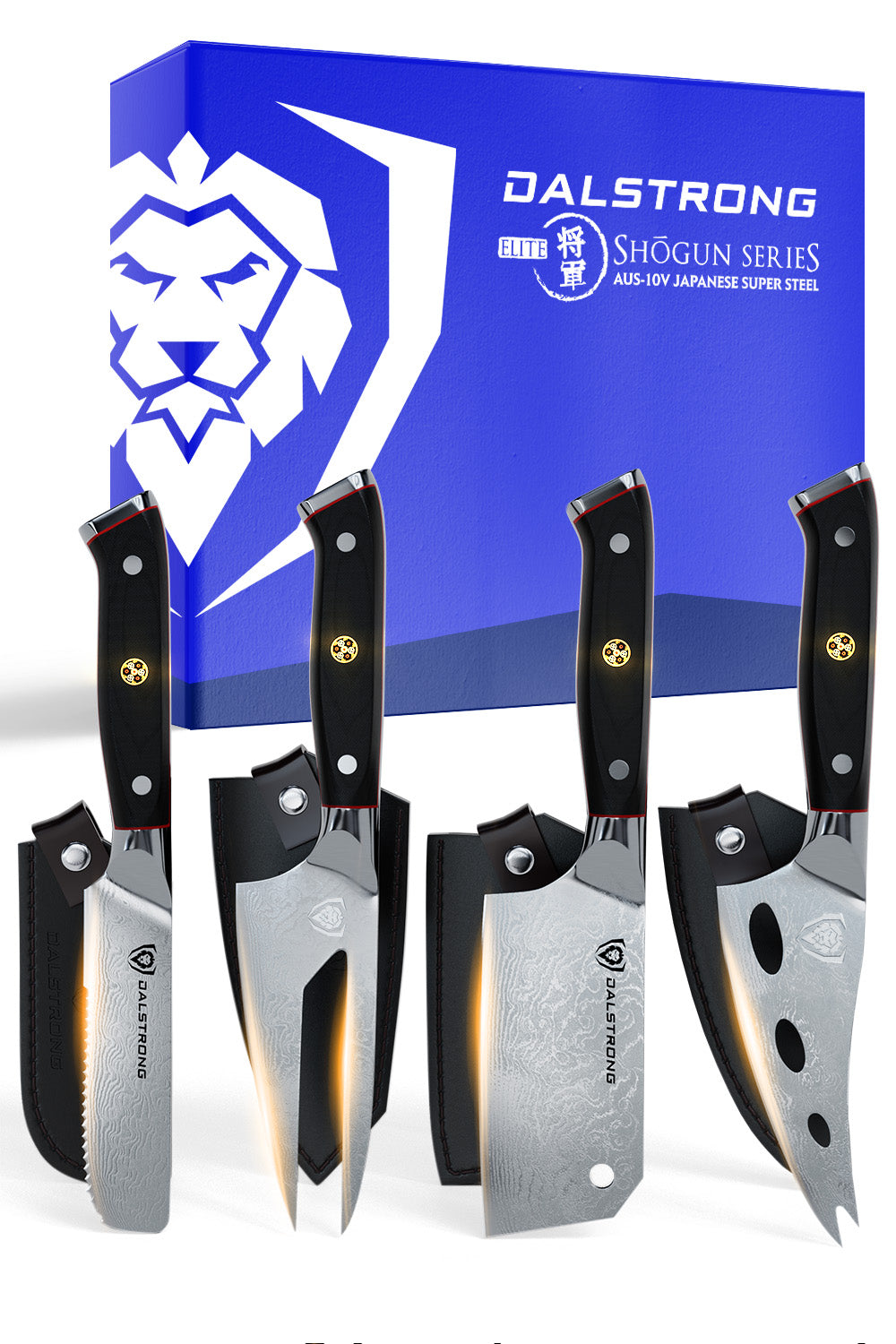 4-Piece Cheese Knife Set | Shogun Series ELITE | NSF Certified | Dalstrong ©