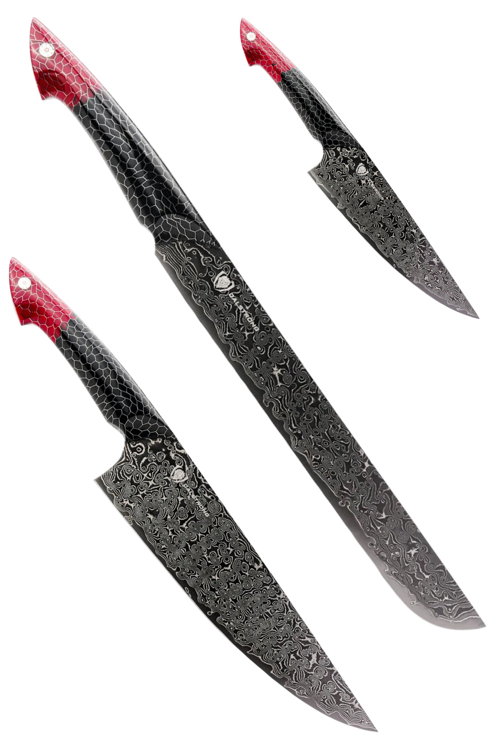 Scorpion Hellfire Bundle | 8" Chef's Knife + 4" Paring Knife + 11" Slicer Knife