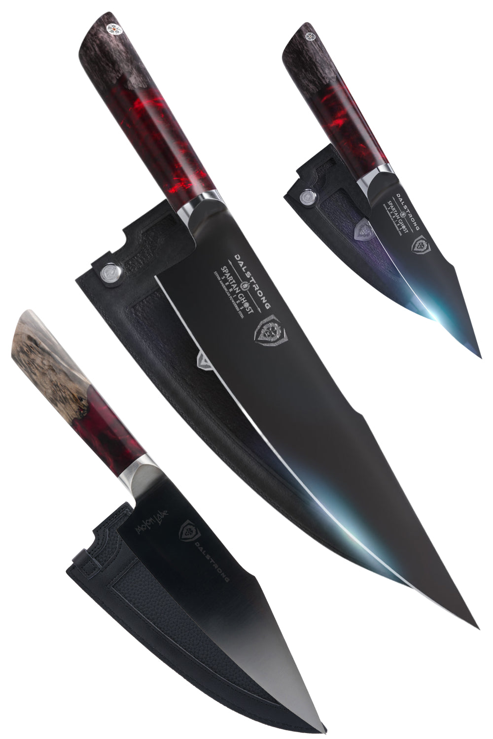 Spartan Ghost Bundle | 8" Chef Knife + 4" Paring Knife + 7" Santoku Knife