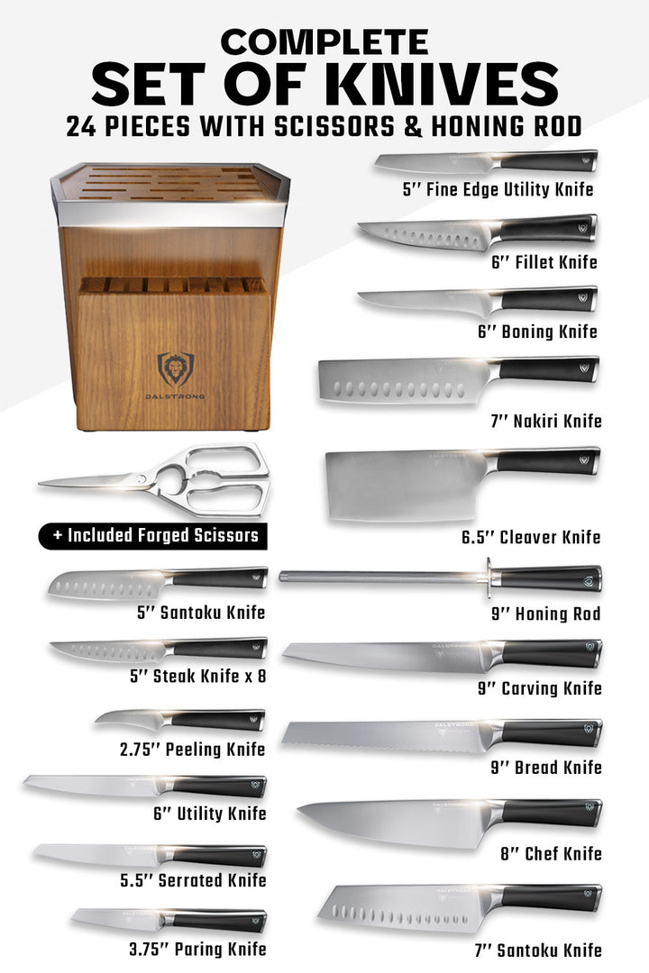 24-Piece Knife Block Set | Vanquish Series | NSF Certified | Dalstrong ©