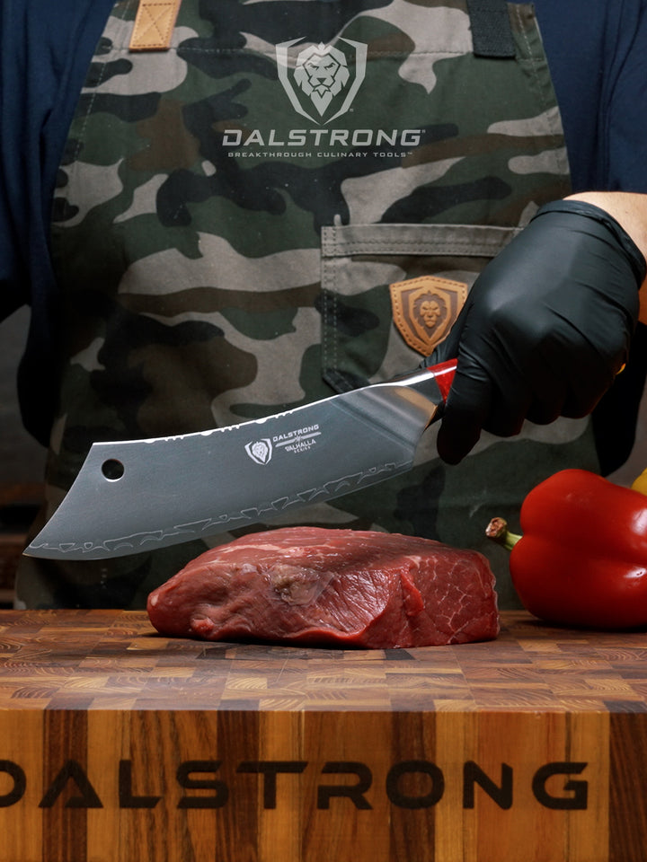 Chef & Cleaver Crixus Knife 8" | Red Handle | Valhalla Series | Dalstrong ©