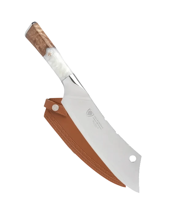 Chef & Cleaver Crixus Knife 8" | White Handle | Valhalla Series | Dalstrong ©