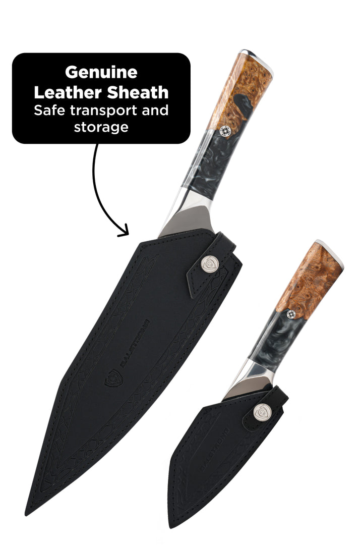 2 Piece Set | Chef Knife & Paring Knife | Valhalla Series | Ravenstone Edition | Dalstrong ©