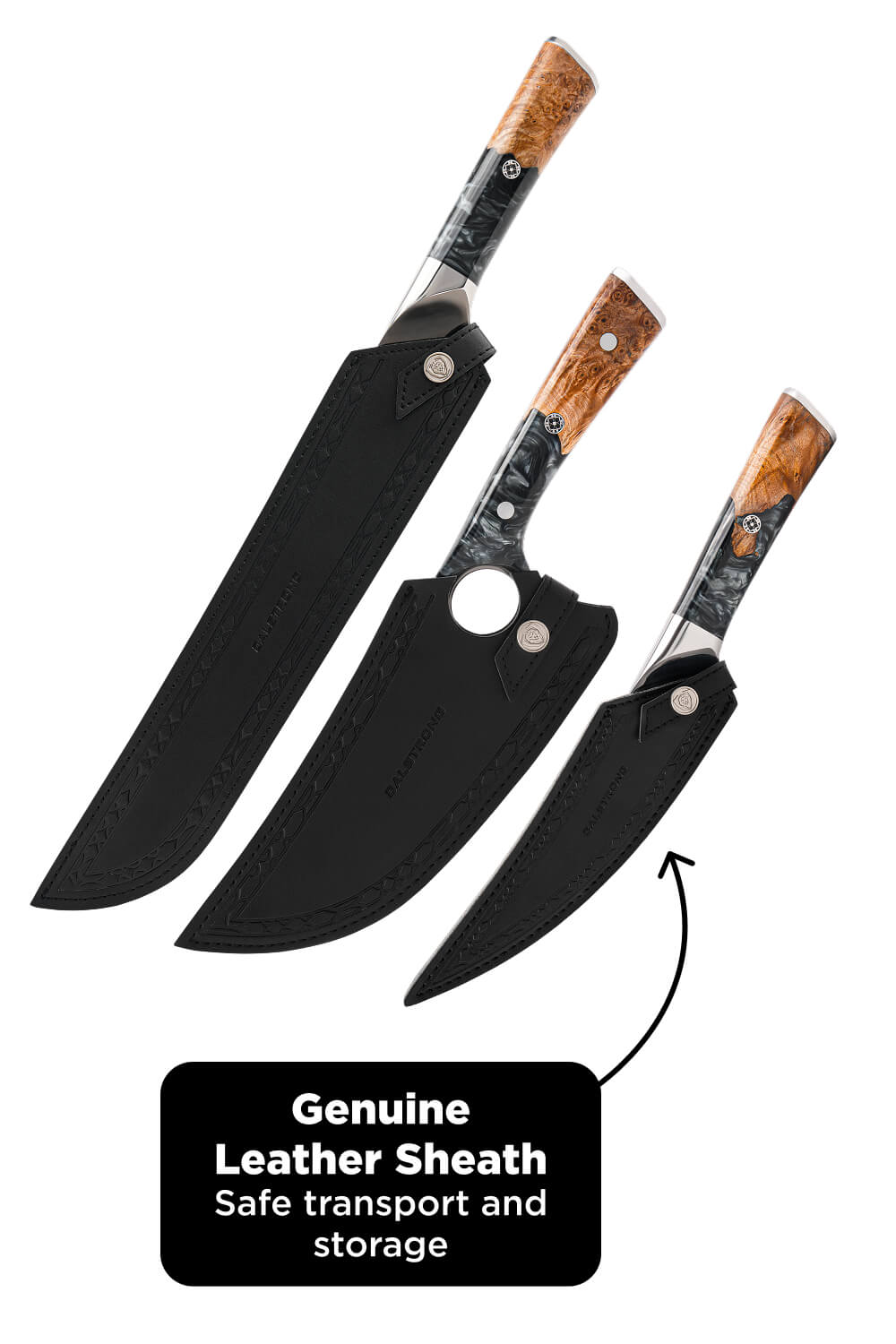 3 Piece Set | Slicing, Fillet & Venator Knife | Valhalla Series | Ravenstone Edition | Dalstrong ©