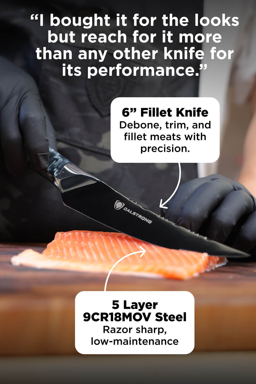 3 Piece Set | Slicing Knife, Fillet Knife & Meat Fork | Valhalla Series | Ravenstone Edition | Dalstrong ©