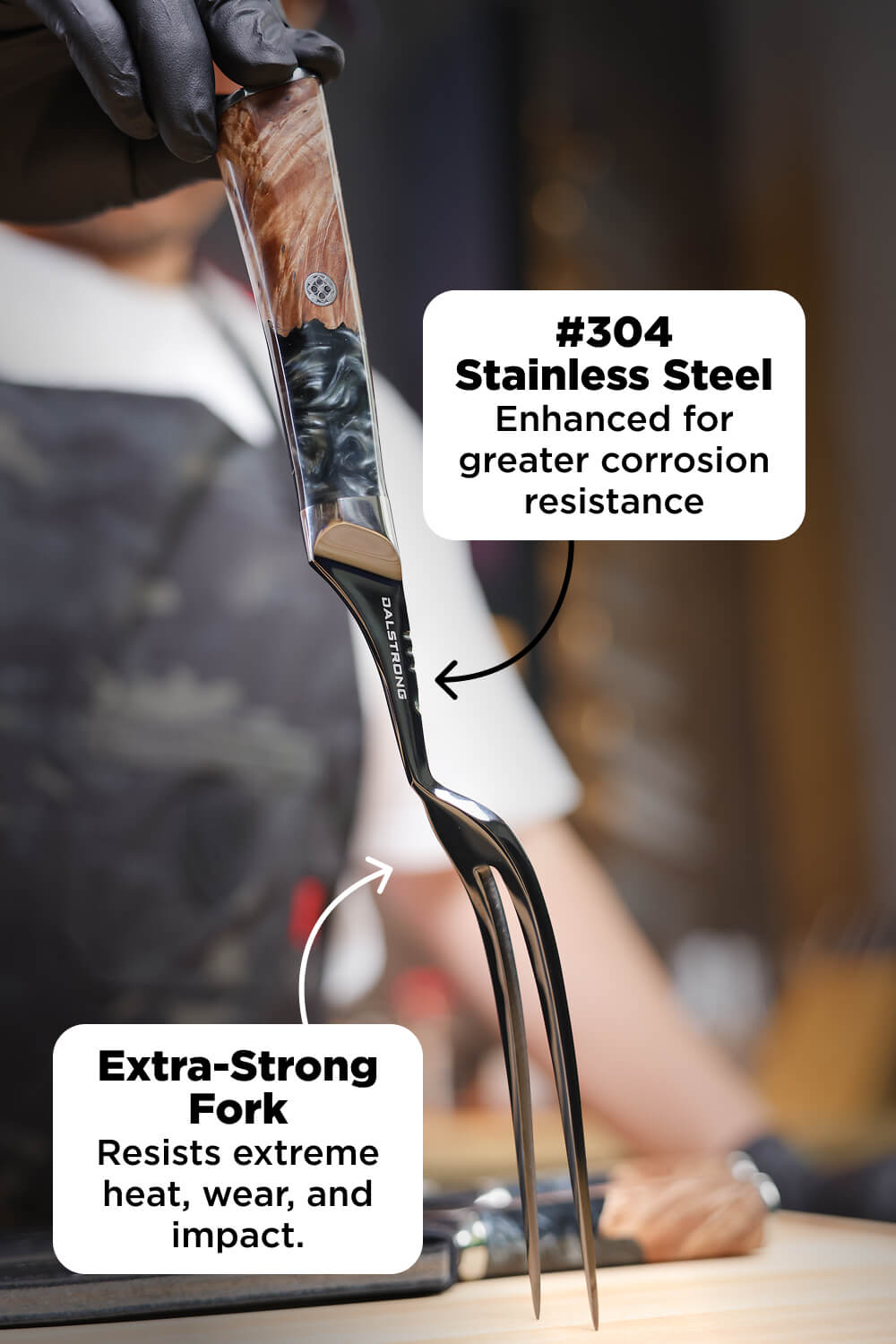 3 Piece Set | Slicing Knife, Fillet Knife & Meat Fork | Valhalla Series | Ravenstone Edition | Dalstrong ©