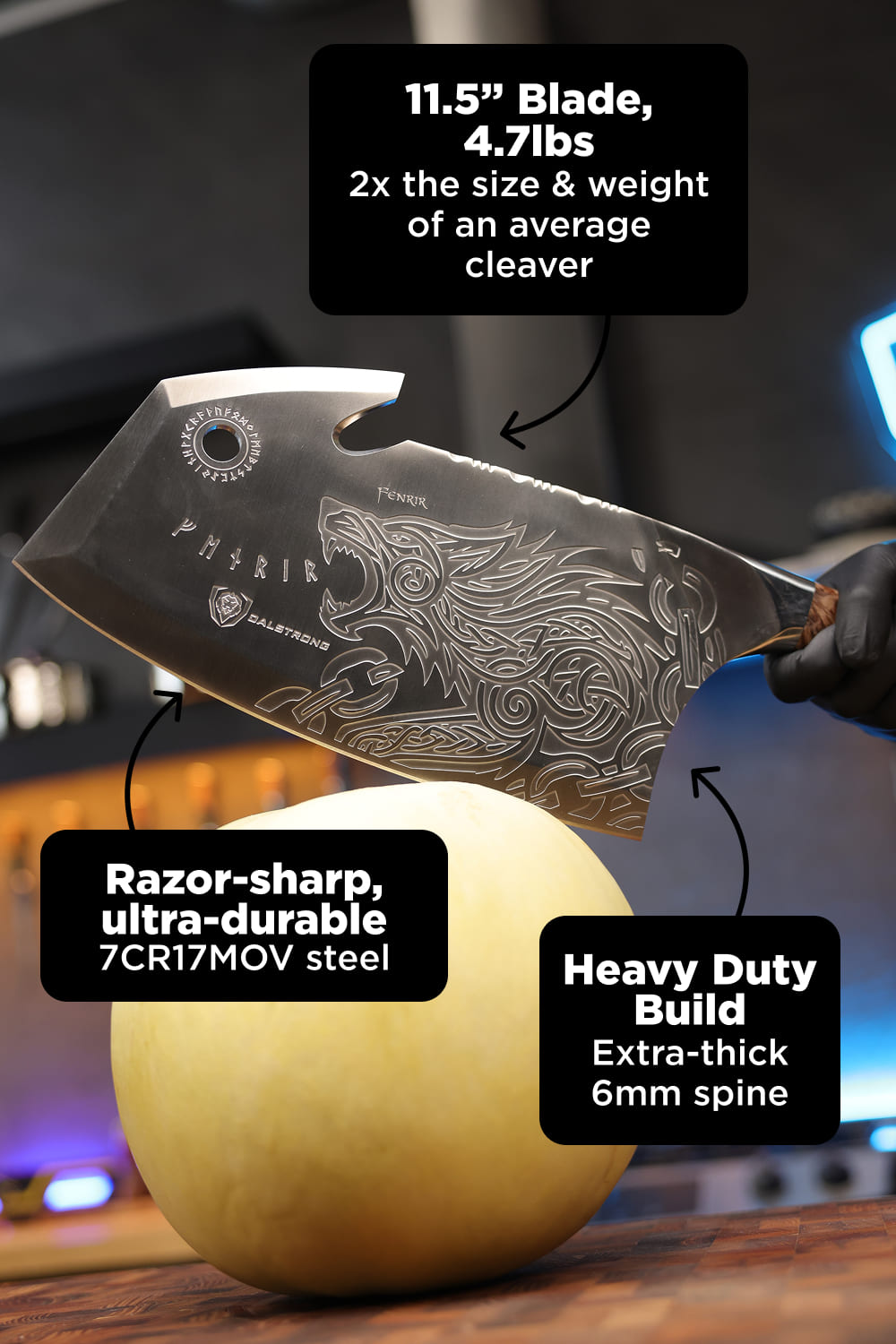 Obliterator Cleaver Knife XL | Valhalla Series | Dalstrong ©