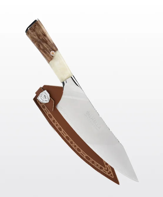 Valhalla Series _ Chef's Knife 8" | Glacial White Resin & Wood Handle | Valhalla Series | Dalstrong © _ 1