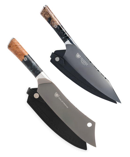 Valhalla Series Chef & BBQ Essentials | 8" Chef's Knife + 8" Chef-Cleaver Hybrid - The Crixus