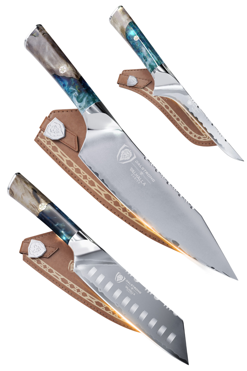 Valhalla Pro | 9.5" Chef Knife + 7" Santoku Knife + 6.5" Fillet Knife 1