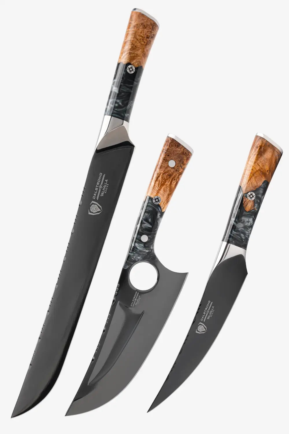 3 Piece Set | Slicing, Fillet & Venator Knife | Valhalla Series | Ravenstone Edition | Dalstrong ©