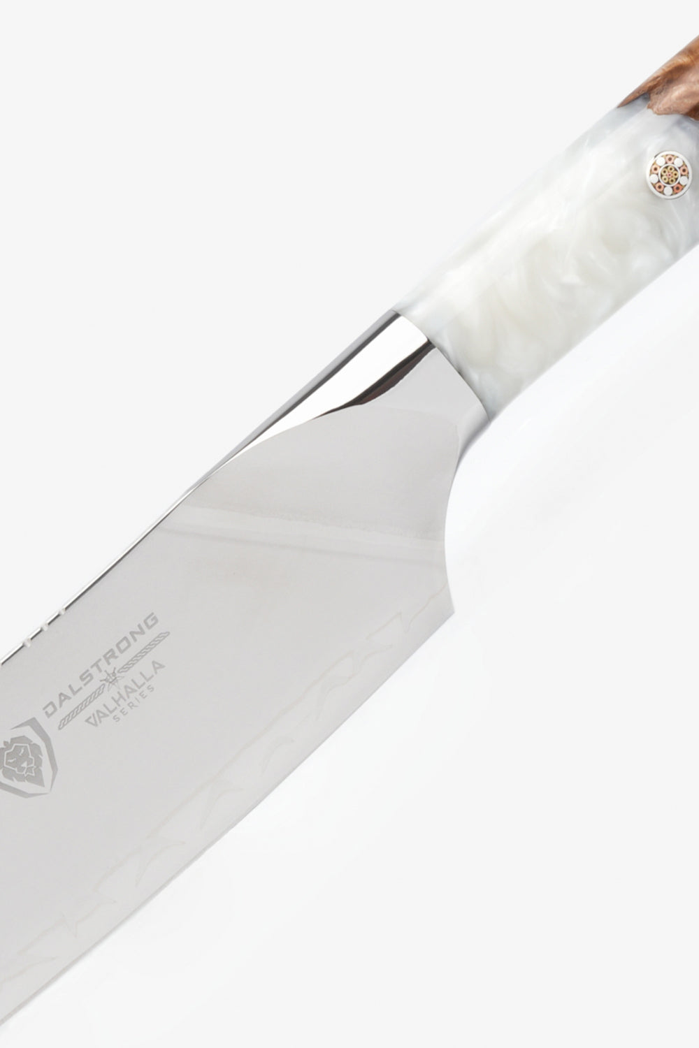 Chef & Cleaver Crixus Knife 8" | White Handle | Valhalla Series | Dalstrong ©