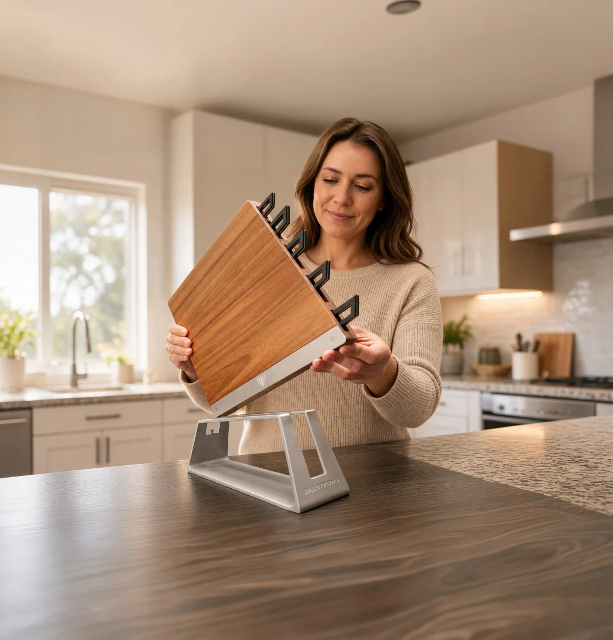 Arro block lifts out of its modular stainless steel dock