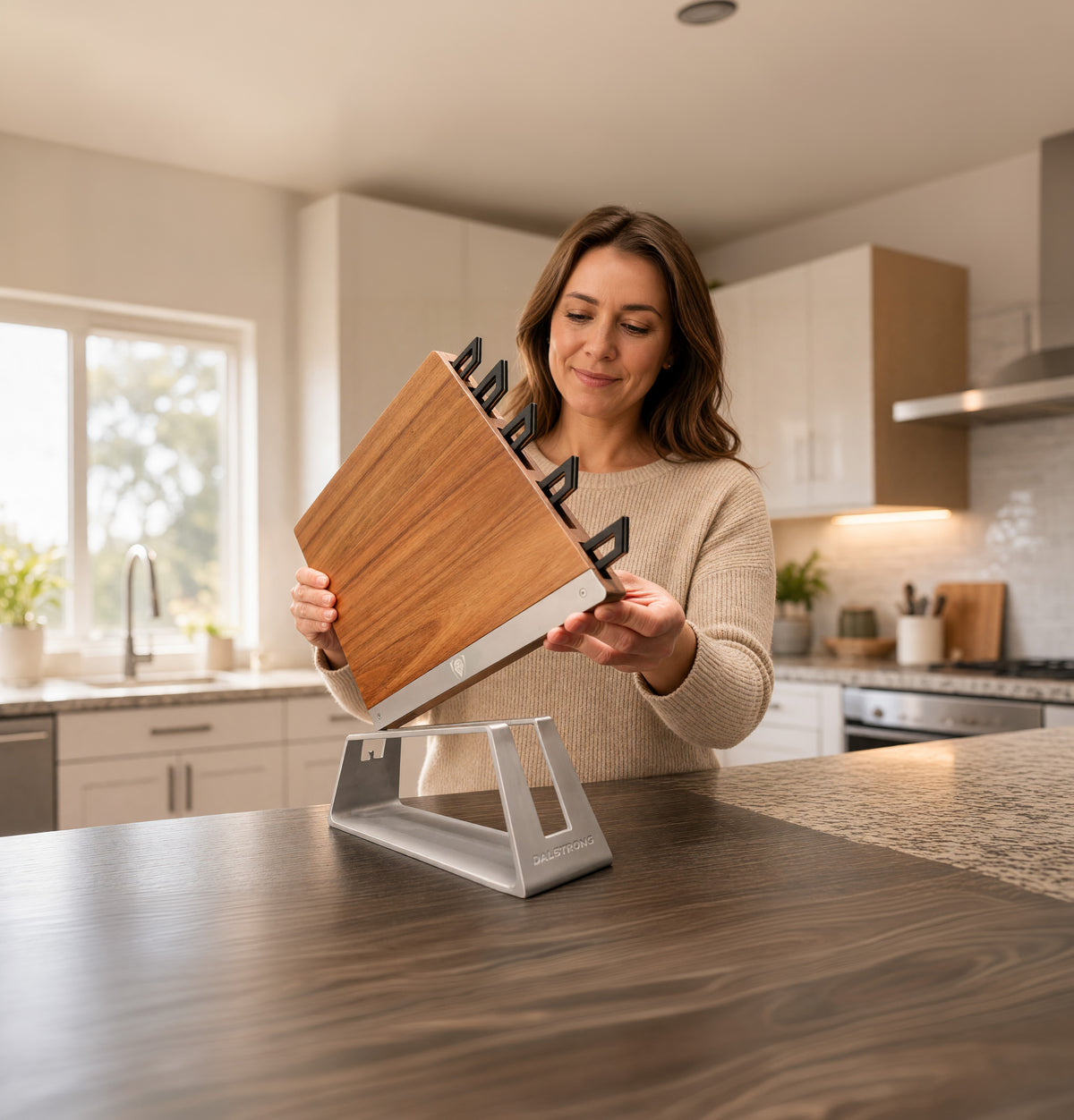 Arro block lifts out of its modular stainless steel dock