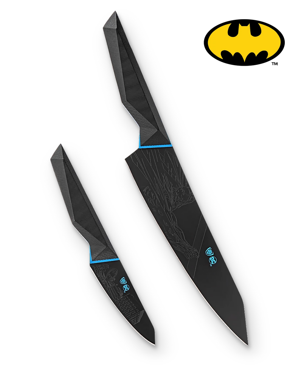 2 Piece Set | 8" Chef's Knife & 3.75" Paring Knife | Batman™ Edition | Shadow Black Series | Dalstrong ©