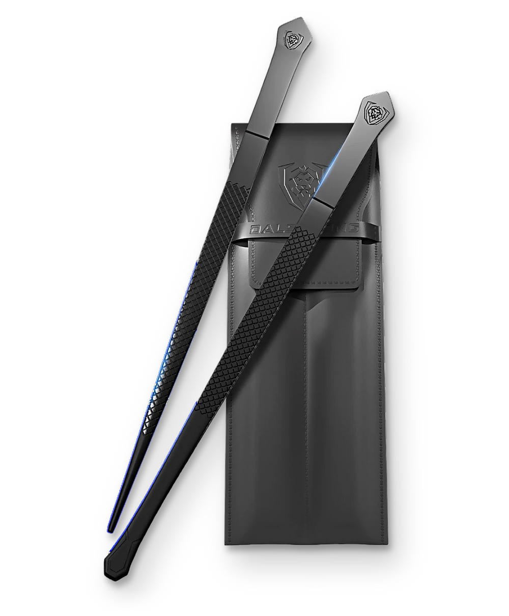 2 Piece Plating Tweezer Set | 10.5" Straight + 10.5" Straight Wide Tip | Professional Set | Dalstrong ©