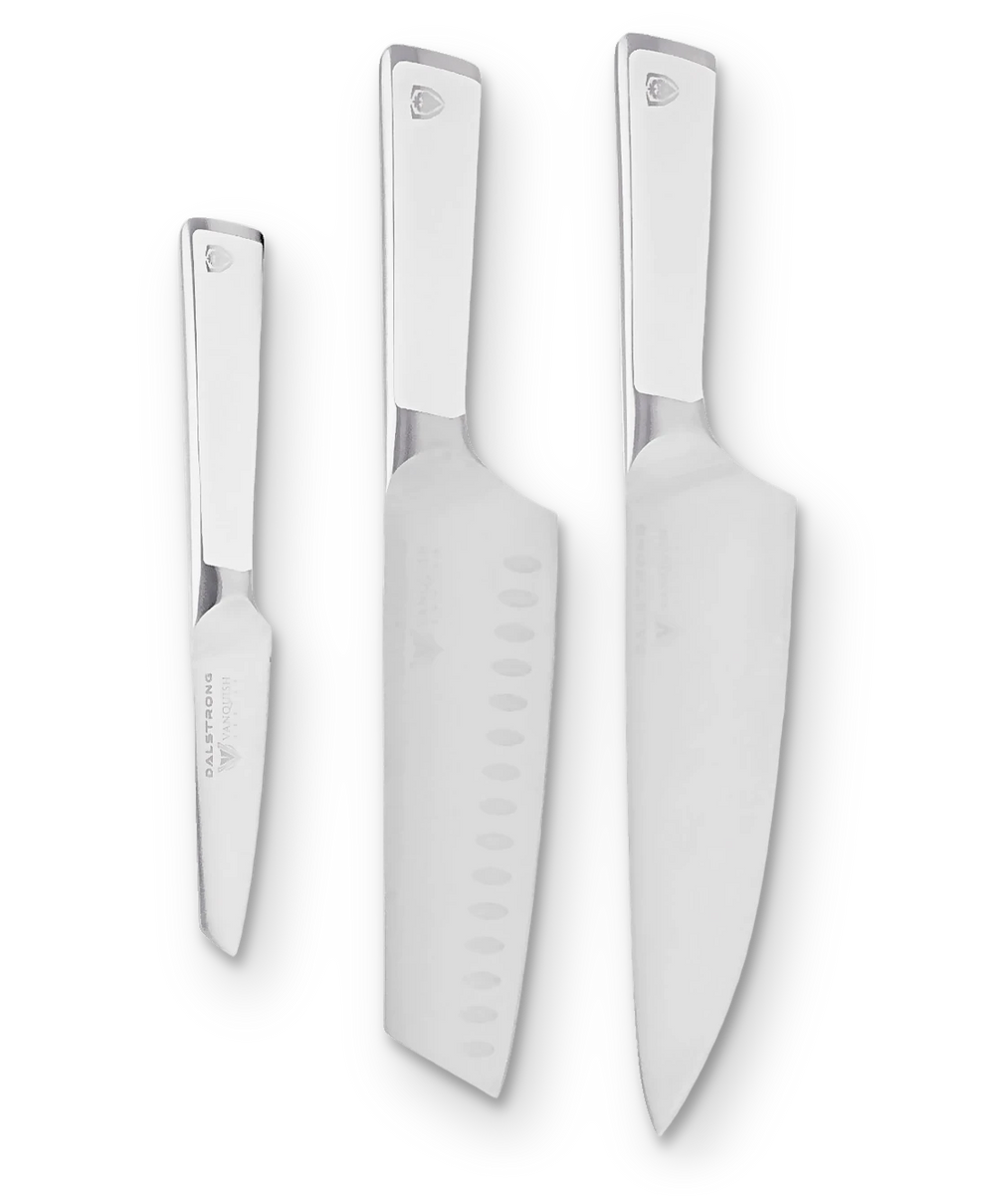 3-Piece Knife Set | White Handle | Vanquish Series | NSF Certified | Dalstrong ©